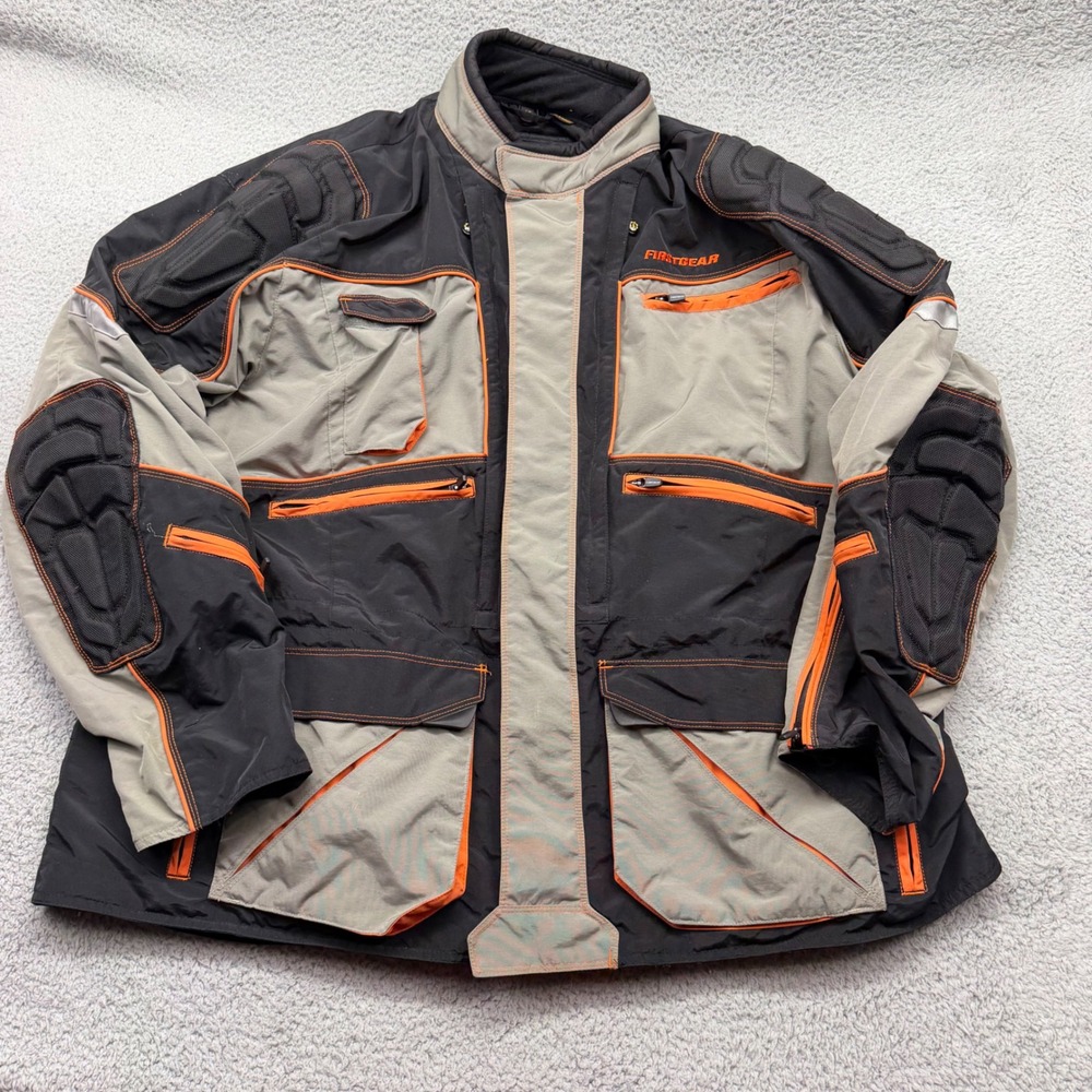 Firstgear FG04972 Mens 3XL Black Gray Cross Moto Padded Armor Riding Jacket